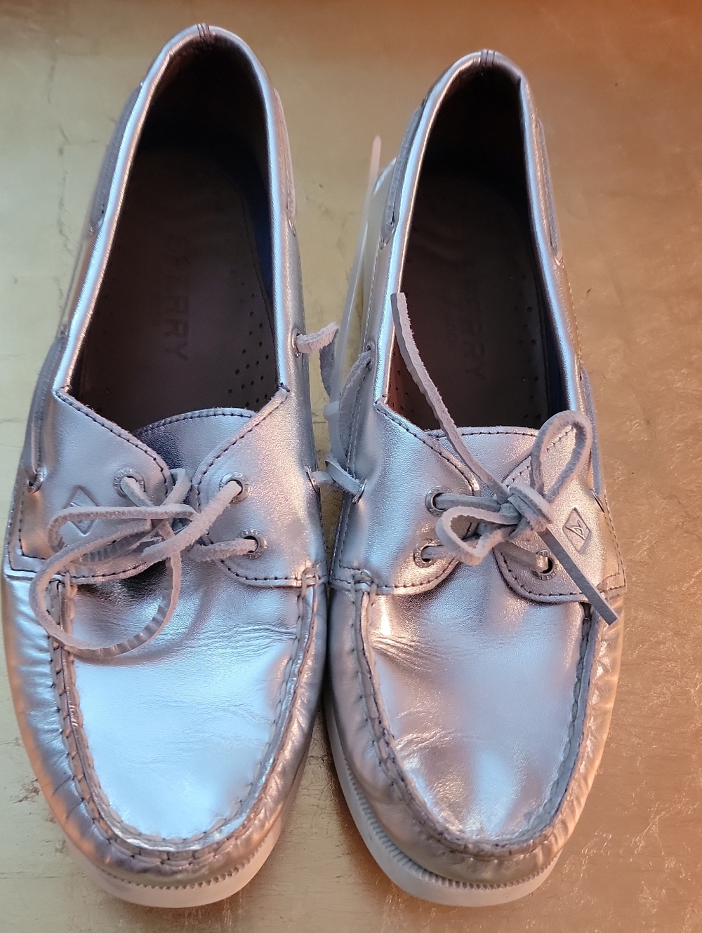 Sperry Metallic Silver Boat Shoes - Women's Size 9